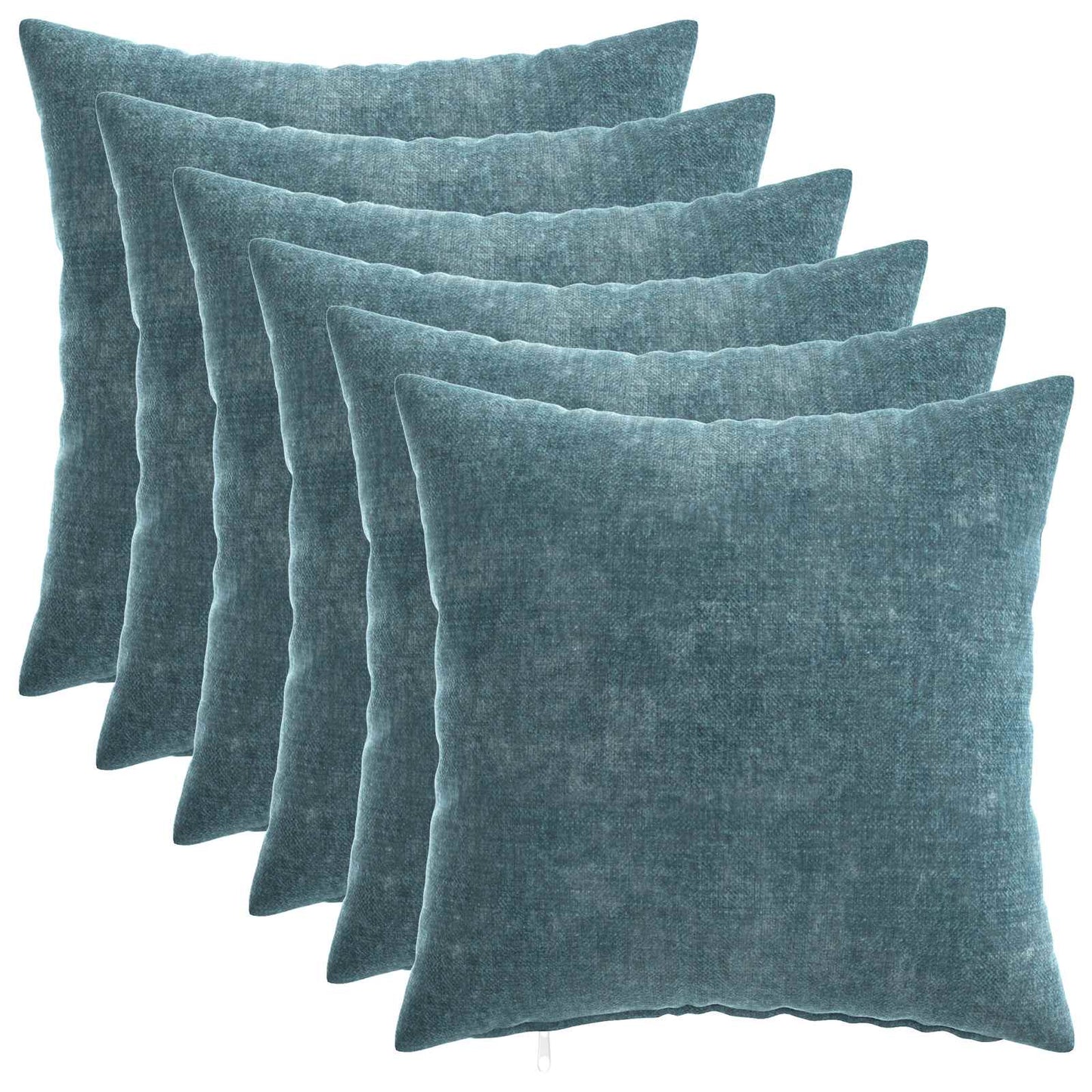 vidaXL Μαξιλάρι 6 τμχ. HEERLEN Μπλε 40 x 40 cm Ύφασμα Chenille