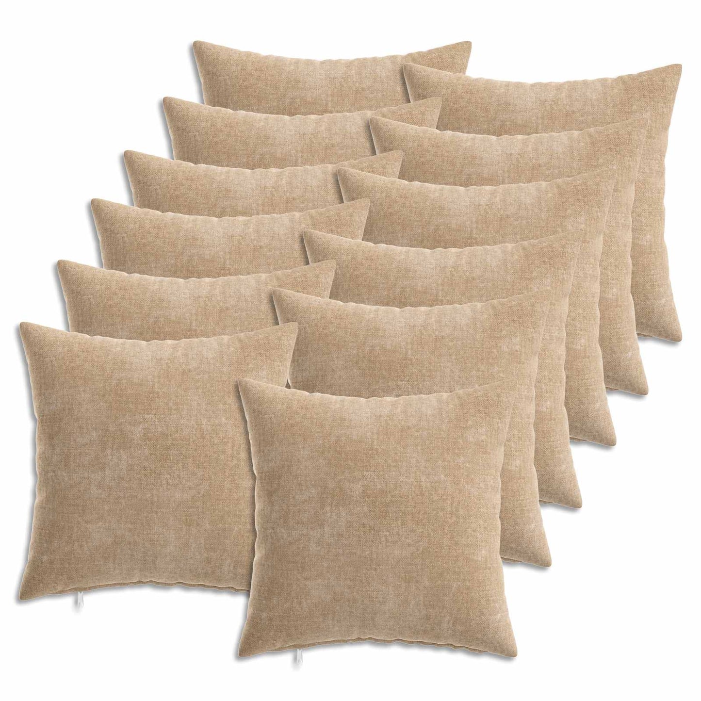 vidaXL Μαξιλάρι 12 τμχ. HEERLEN Taupe 40 x 40 cm Ύφασμα Chenille