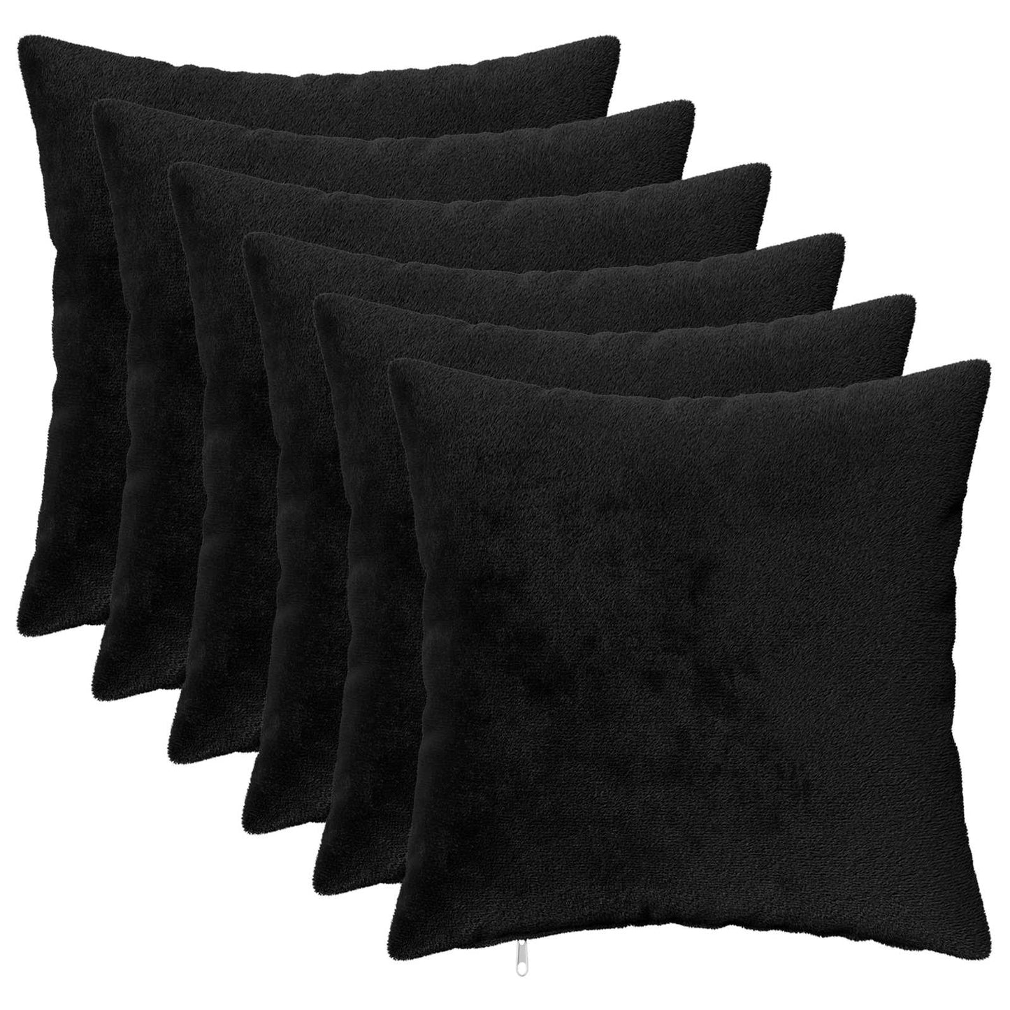 vidaXL Μαξιλάρι Ρίψης 6 τμχ. HEERLEN Μαύρο 40 x 40 cm Φανέλα