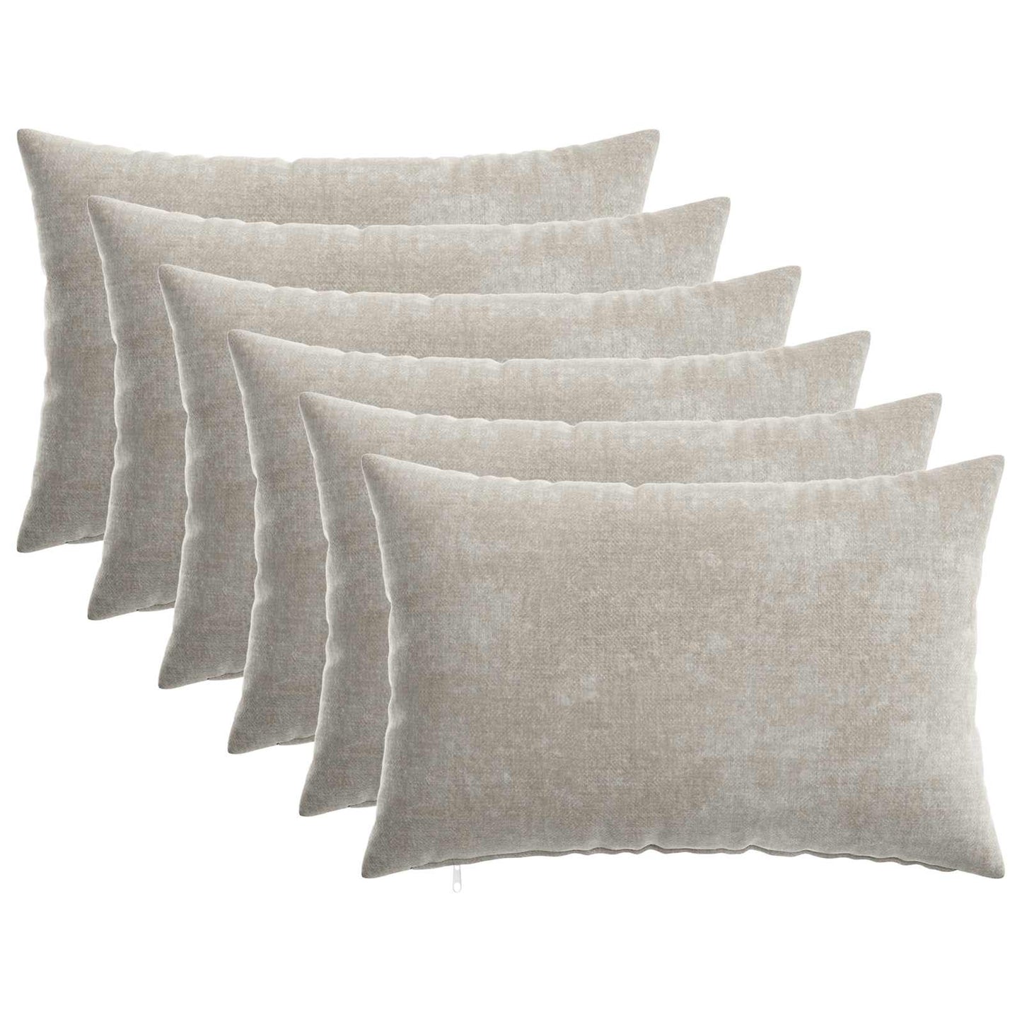 vidaXL Μαξιλάρι 6 τμχ. HEERLEN Ανοιχτό γκρι 40 x 60 cm Ύφασμα Chenille