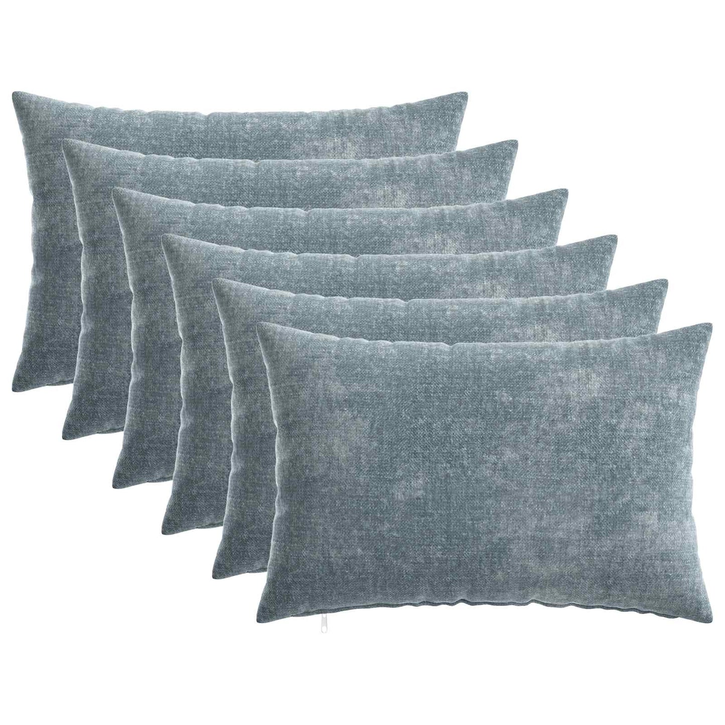 vidaXL Μαξιλάρι 6 τμχ. HEERLEN Γαλάζιο 40 x 60 cm Ύφασμα Chenille
