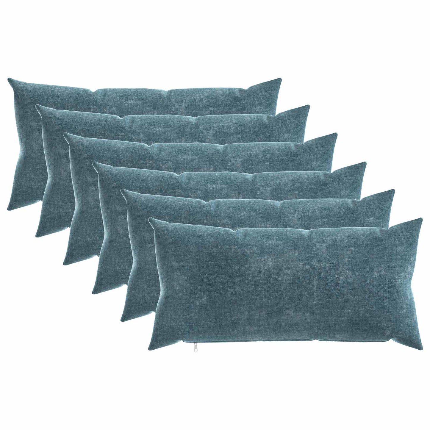 vidaXL Μαξιλάρι 6 τμχ. HEERLEN Μπλε 40 x 70 cm Ύφασμα Chenille