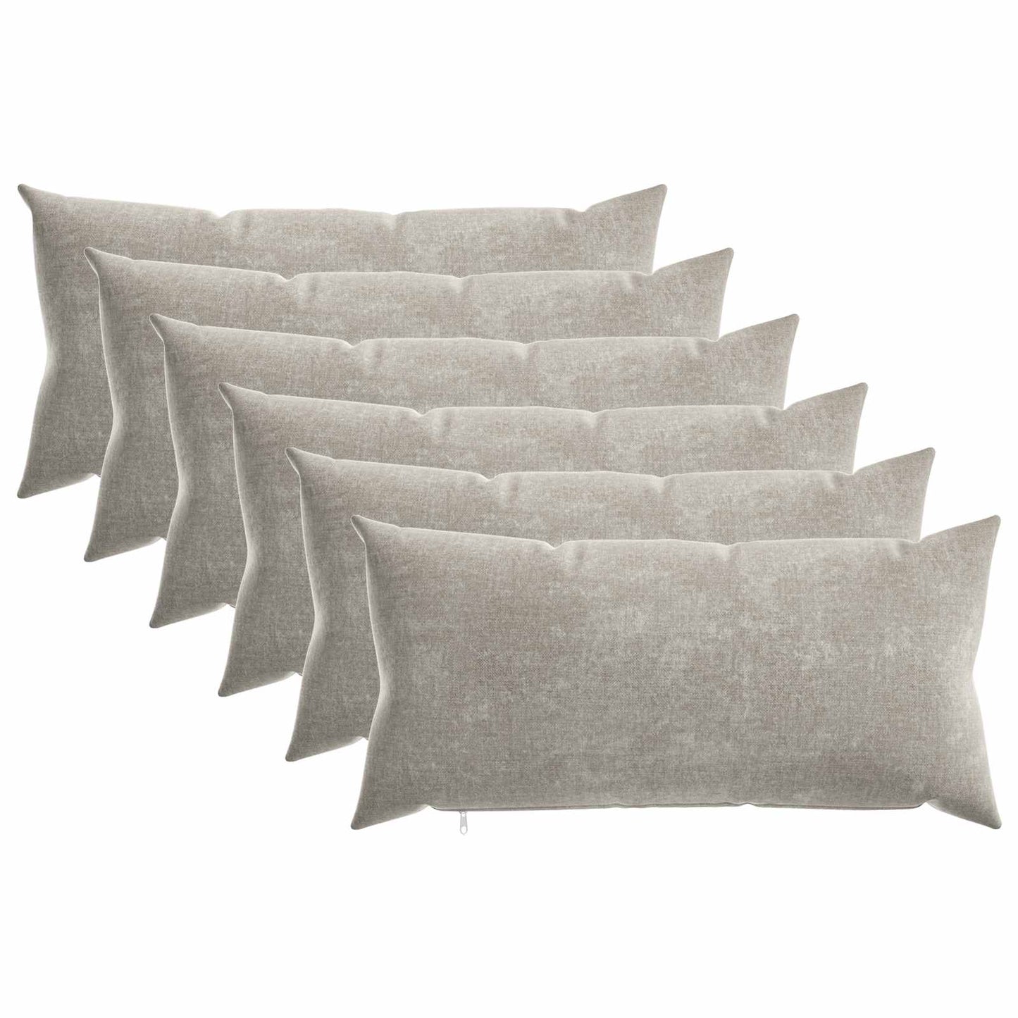 vidaXL Μαξιλάρι 6 τμχ. HEERLEN Ανοιχτό γκρι 40 x 80 cm Ύφασμα Chenille