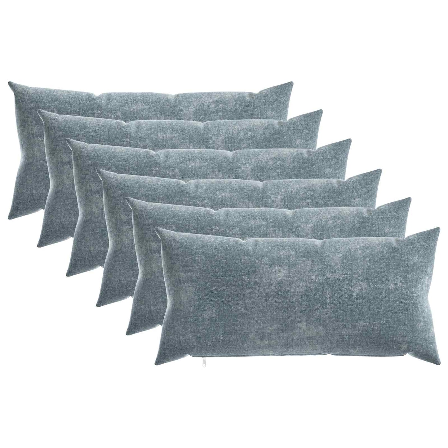 vidaXL Μαξιλάρι 6 τμχ. HEERLEN Γαλάζιο 40 x 80 cm Ύφασμα Chenille