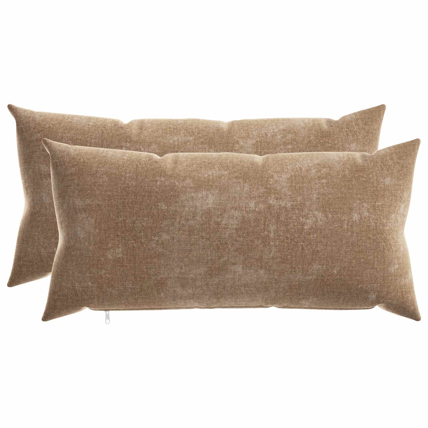 vidaXL Μαξιλάρι 2 τμχ. HEERLEN Καφέ 40 x 80 cm Ύφασμα Chenille