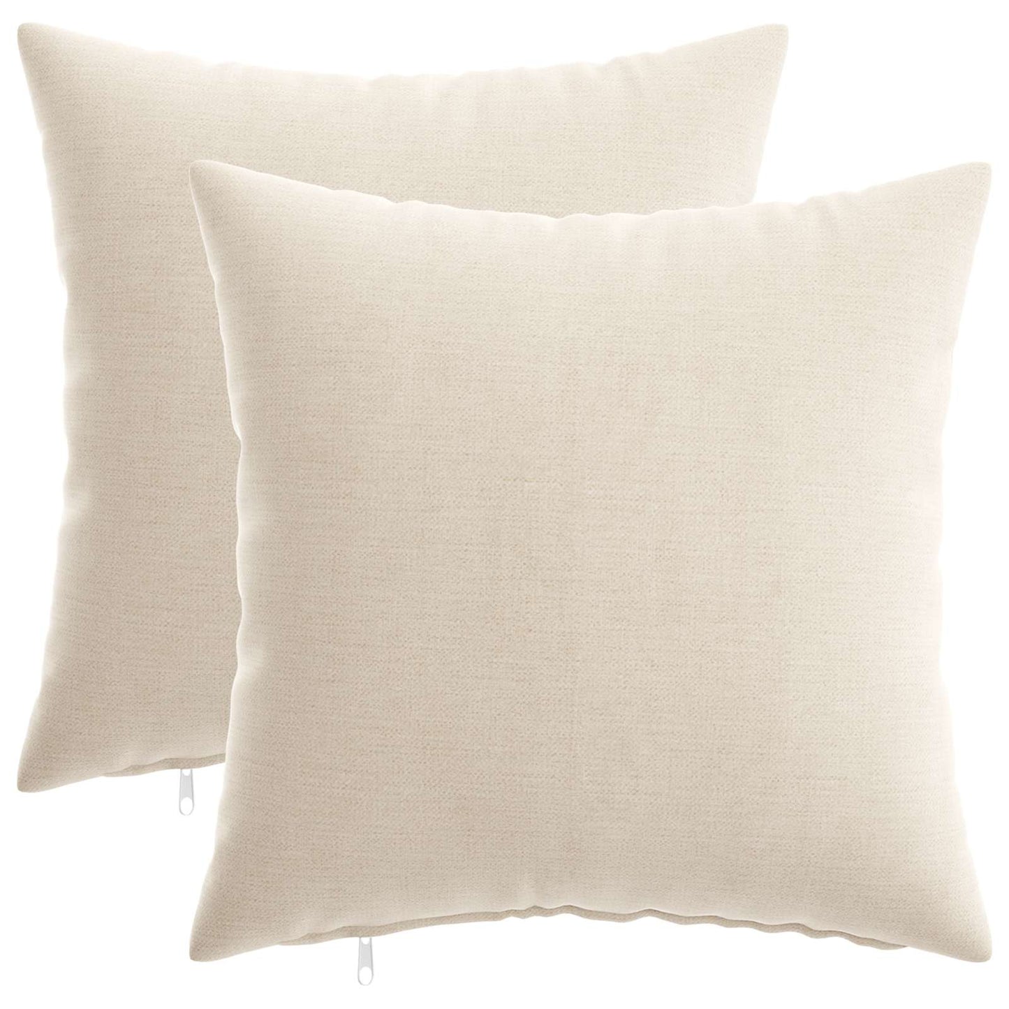 vidaXL Μαξιλάρι 2 τμχ. HEERLEN Κρεμ 45 x 45 cm Ύφασμα Chenille