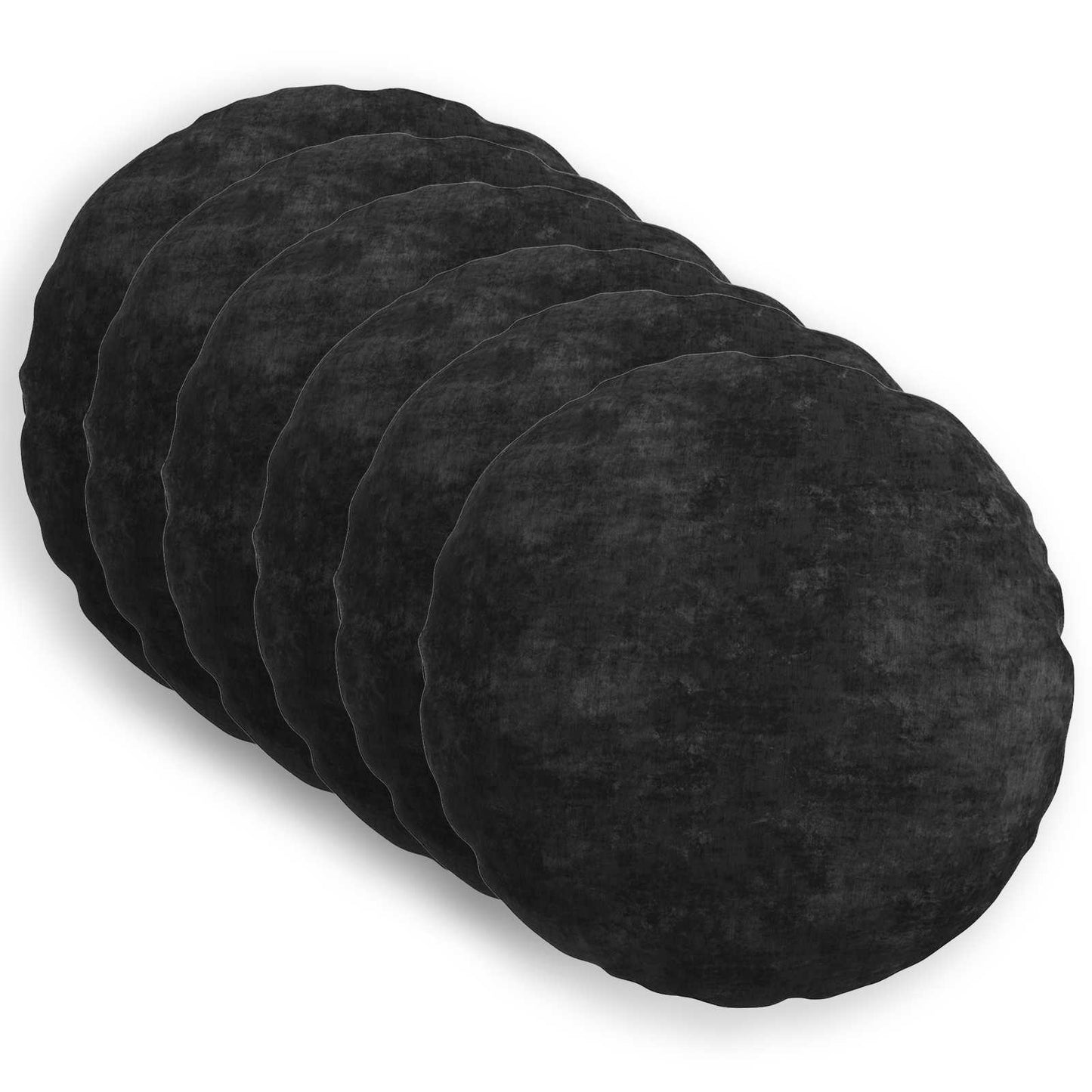 vidaXL Μαξιλάρι 6 τμχ. HEERLEN Ανθρακί Ø 60 cm Ύφασμα Chenille