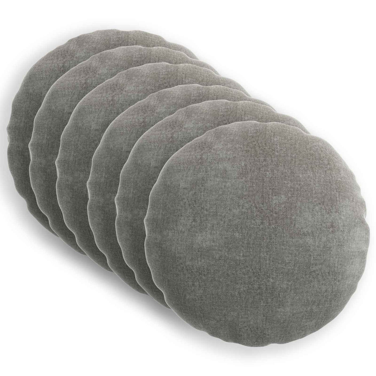 vidaXL Μαξιλάρι 6 τμχ. HEERLEN Σκούρο Γκρι Ø 60 cm Ύφασμα Chenille