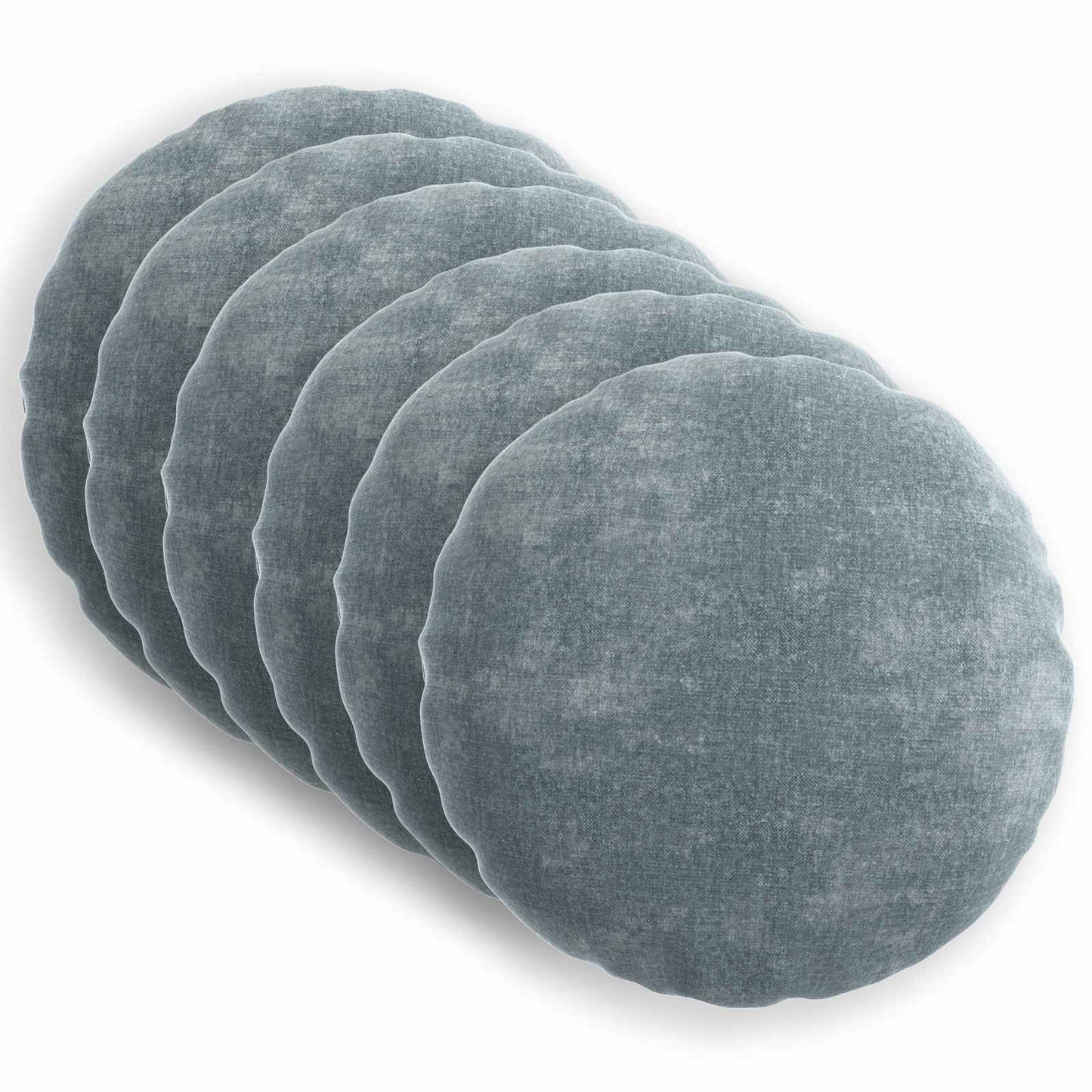 vidaXL Μαξιλάρι 6 τμχ. HEERLEN Γαλάζιο Ø 60 cm Ύφασμα Chenille