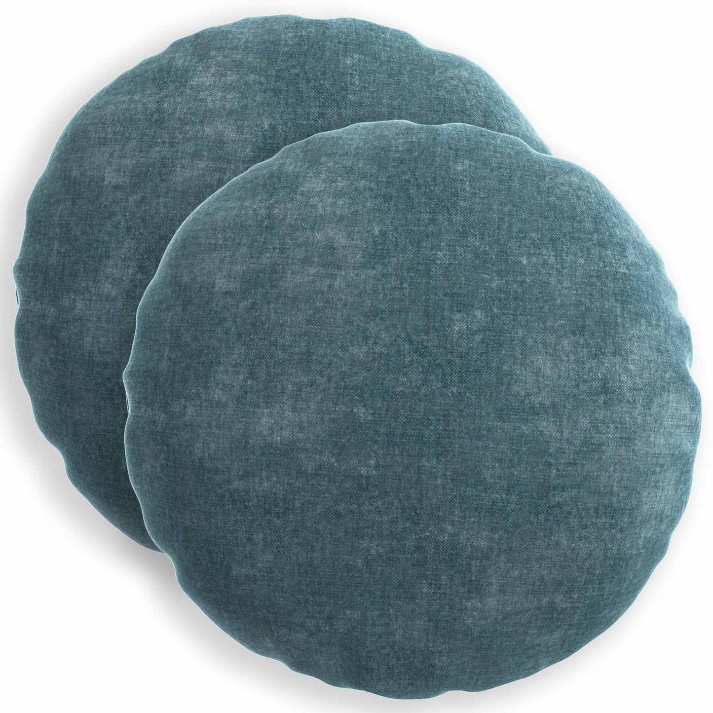 vidaXL Μαξιλάρι 2 τμχ. HEERLEN Μπλε Ø 60 cm Ύφασμα Chenille