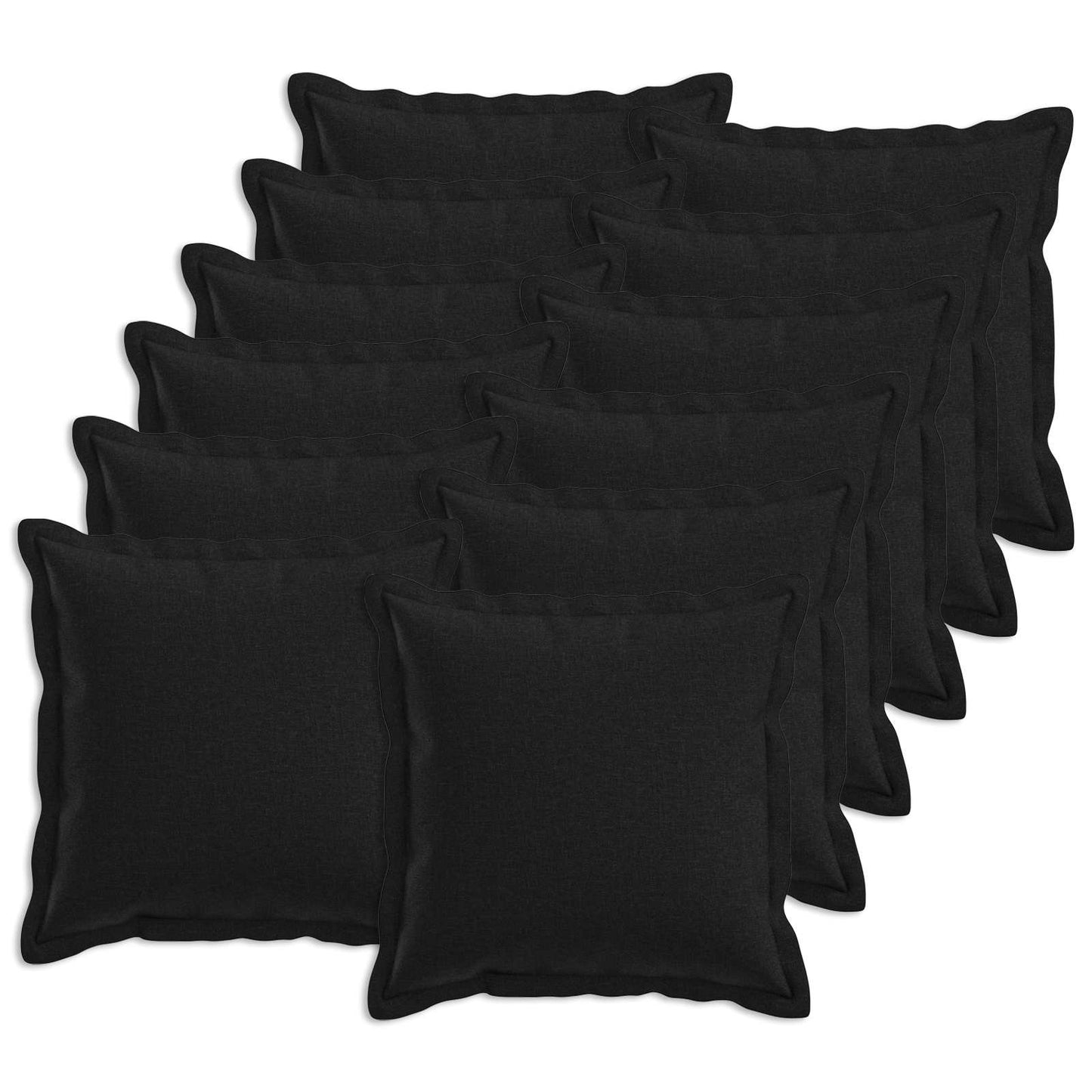 vidaXL Μαξιλάρι με μαξιλάρι HOUTEN 12 τεμ. Μαύρο Ψεύτικο Λινό