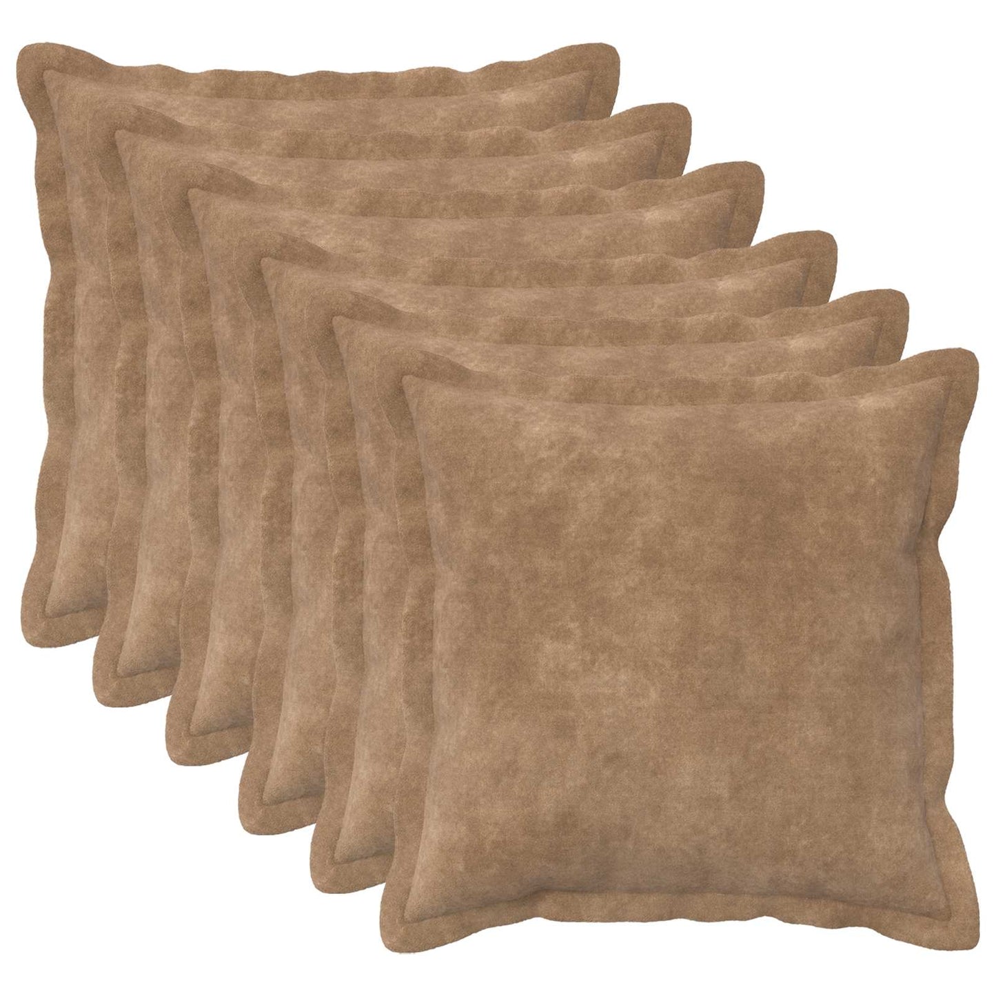 vidaXL Μαξιλάρι με μαξιλάρι HOUTEN 6 τμχ. Taupe Μικροΐνες φλις