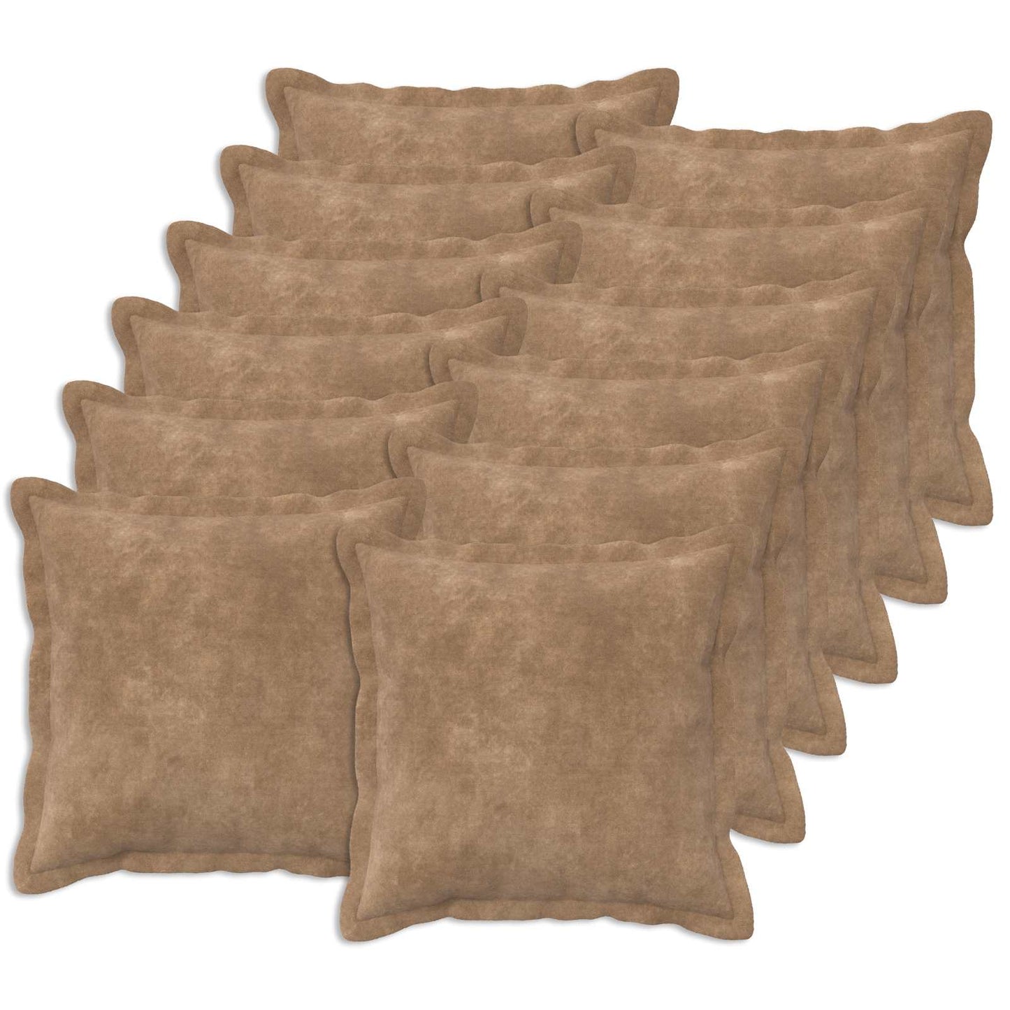 vidaXL Μαξιλάρι με μαξιλάρι HOUTEN 12 τεμ. Taupe Μικροΐνες φλις