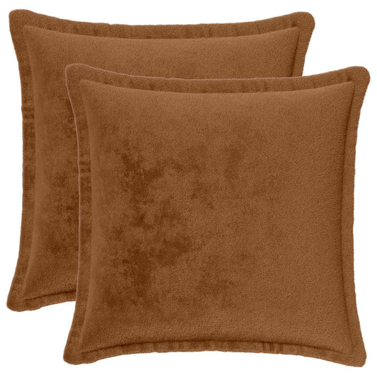 vidaXL Μαξιλάρι Ρίψης 2 τμχ. HOUTEN Ανοιχτό καφέ 40 x 40 cm Φανέλα