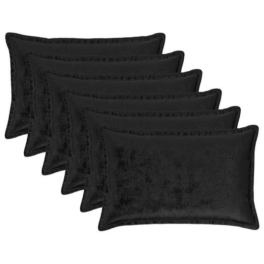 vidaXL Μαξιλάρι Ρίψης 6 τμχ. HOUTEN Μαύρο 40 x 60 cm Φανέλα
