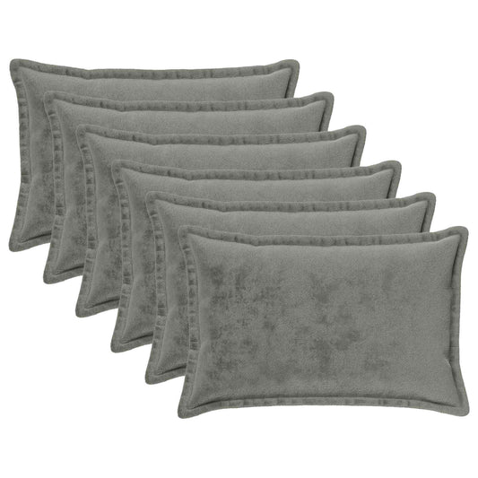 vidaXL Μαξιλάρι Ρίψης 6 τμχ. HOUTEN Σκούρο Γκρι 40 x 60 cm Φανέλα