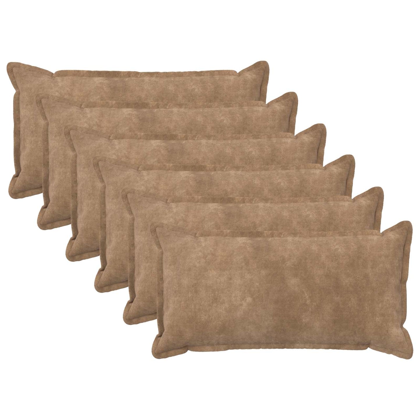 vidaXL Μαξιλάρι με μαξιλάρι HOUTEN 6 τμχ. Taupe Μικροΐνες φλις
