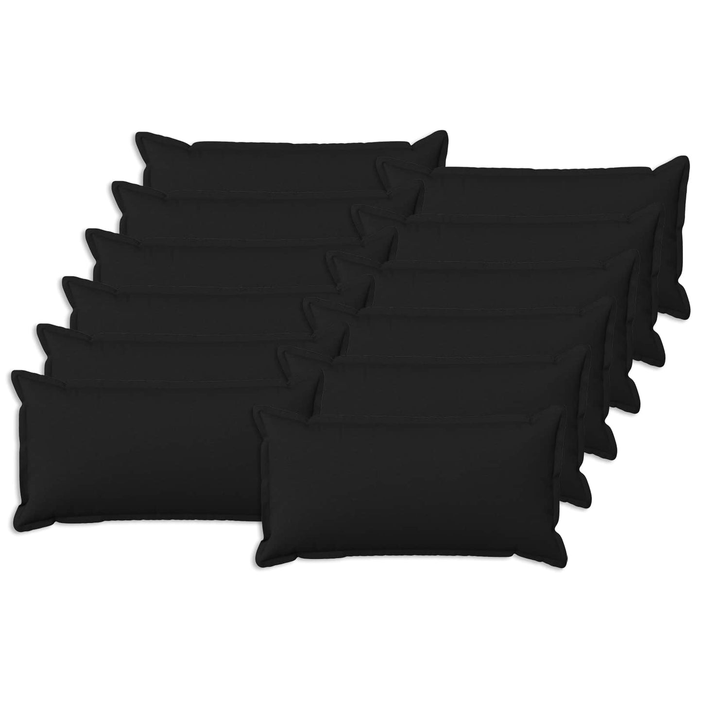 vidaXL Μαξιλάρι με μαξιλάρι HOUTEN 12 τεμ. Μαύρο Ψεύτικο Λινό
