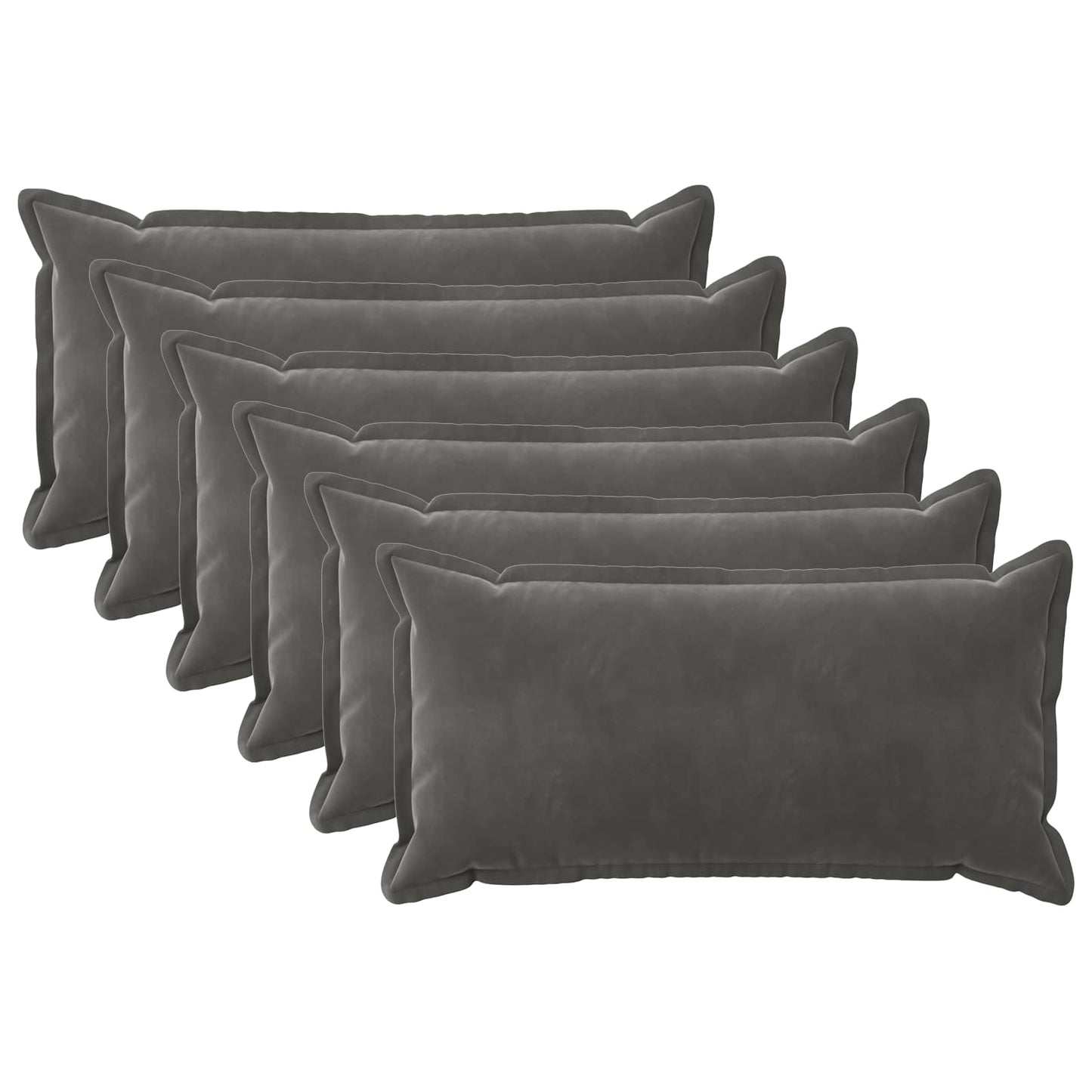 vidaXL Μαξιλάρι με μαξιλάρι HOUTEN 6 τμχ. Σκούρο Γκρι Βελούδο