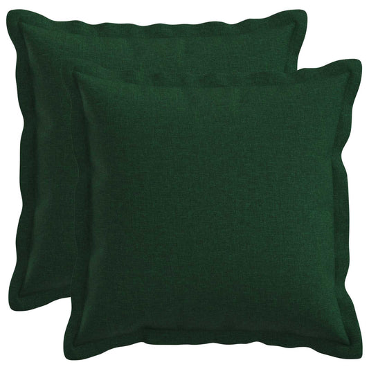 vidaXL Μαξιλάρι με μαξιλάρι HOUTEN 2 τεμ. Σκούρο Πράσινο Ψεύτικο Λινό