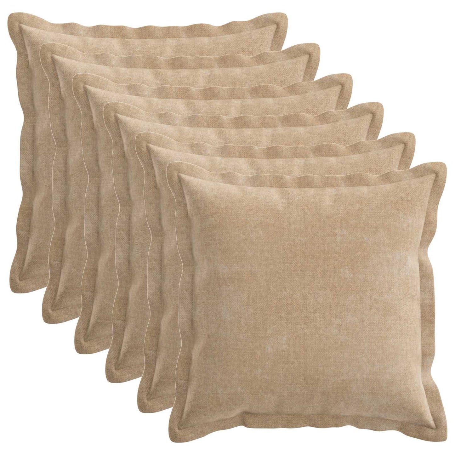 vidaXL Μαξιλάρι 6 τμχ. HOUTEN Taupe 45 x 45 cm Ύφασμα Chenille