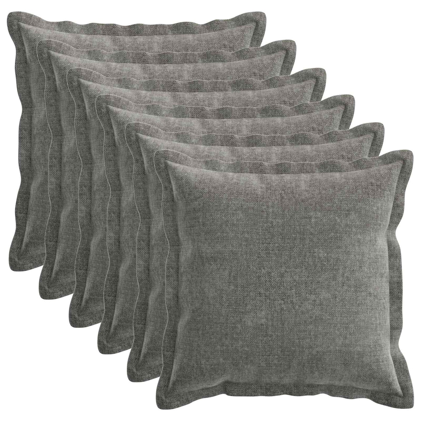 vidaXL Μαξιλάρι 6 τμχ. HOUTEN Σκούρο Γκρι 50 x 50 cm Ύφασμα Chenille
