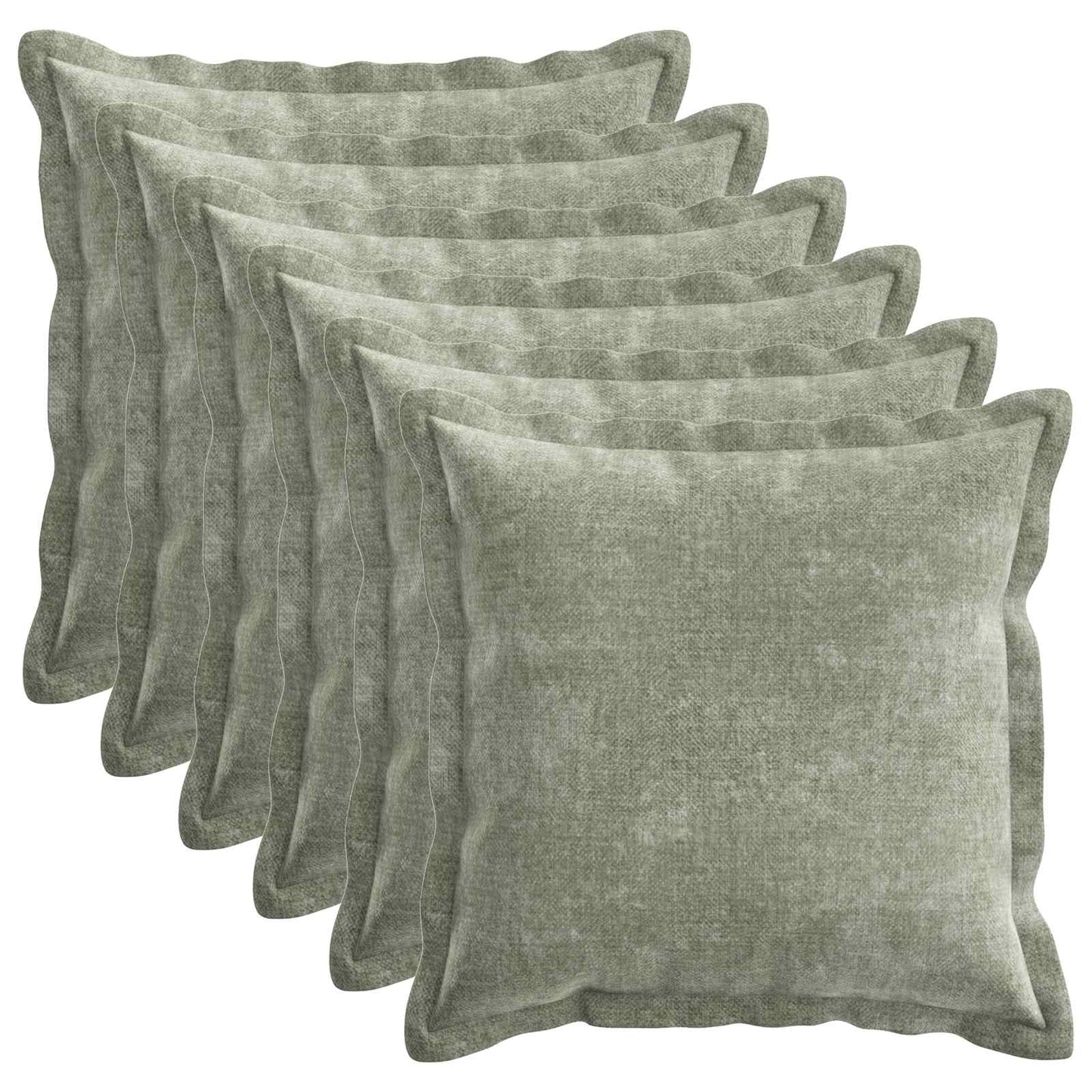 vidaXL Μαξιλάρι 6 τμχ. HOUTEN Πράσινο 50 x 50 cm Ύφασμα Chenille