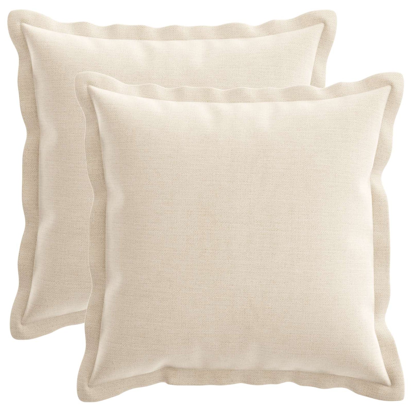 vidaXL Μαξιλάρι 2 τμχ. HOUTEN Κρεμ 50 x 50 cm Ύφασμα Chenille