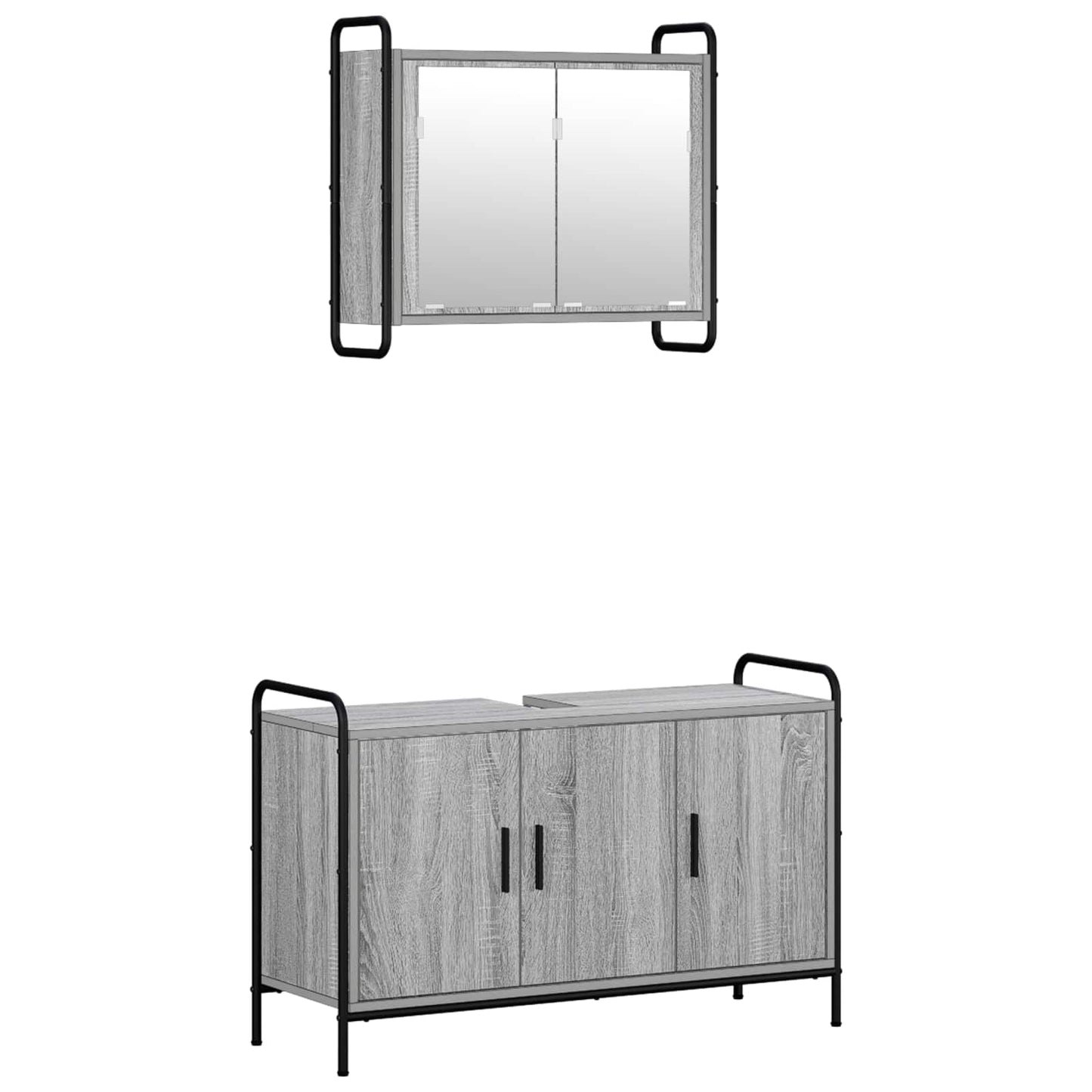 vidaXL Σετ Ντουλαπιών Μπάνιου 2 τμχ. Γκρι Sonoma 65,5 x 34 x 61 εκ.