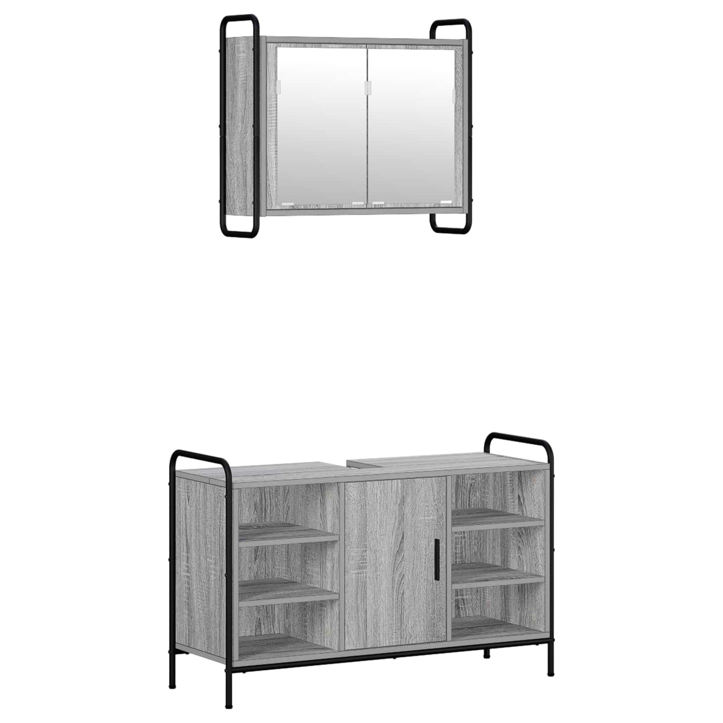 vidaXL Σετ Ντουλαπιών Μπάνιου 2 τμχ. Γκρι Sonoma 65,5 x 34 x 61 εκ.