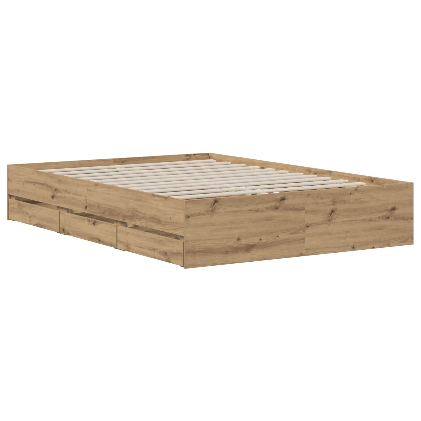 vidaXL Σκελετός κρεβατιού με αποθήκευση Artisan Δρυς 140 x 190 cm