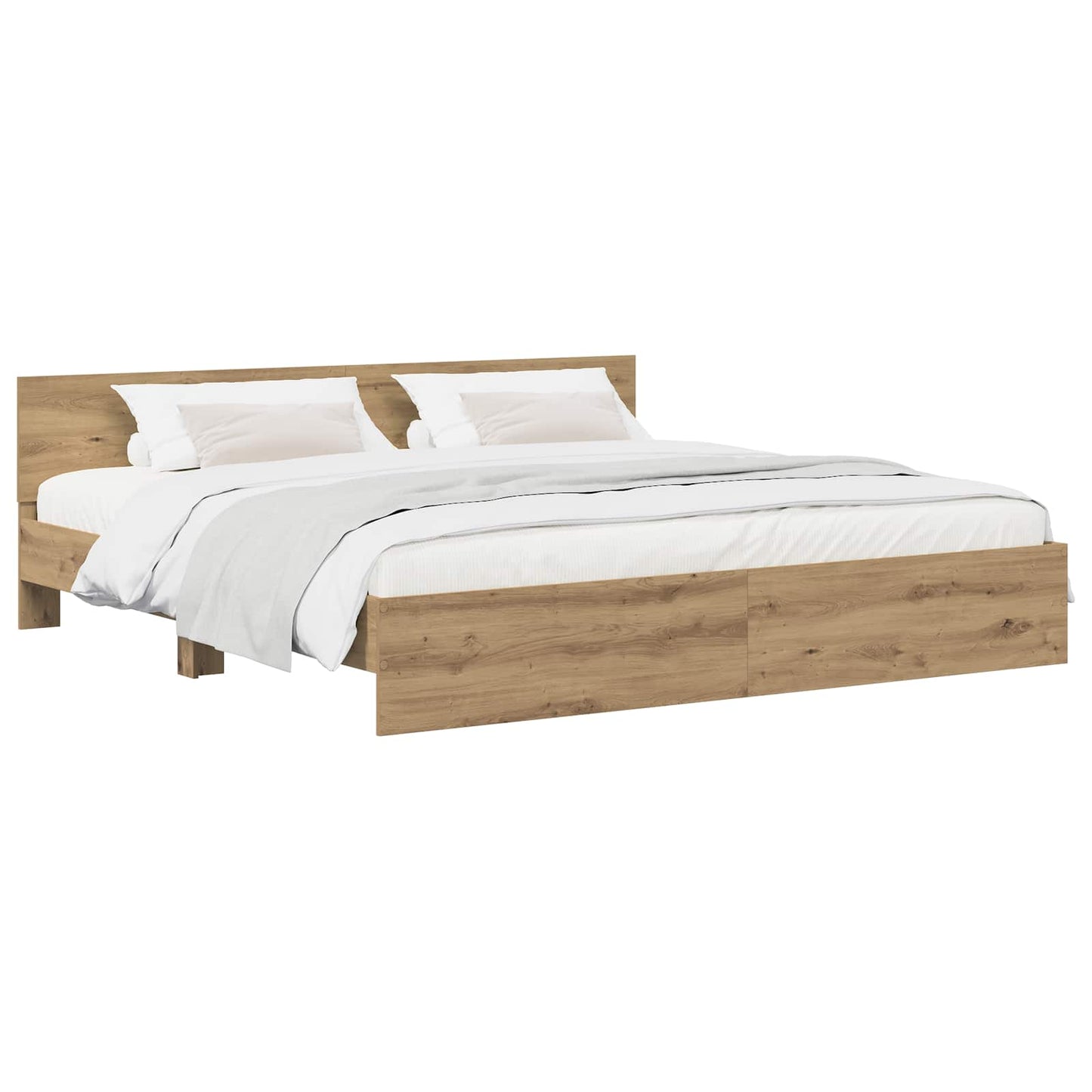 vidaXL Κρεβάτι με Κεφαλάρι Artisan Δρυς 200 x 200 cm