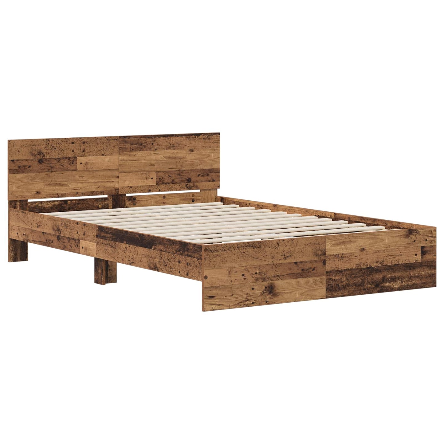 vidaXL Κρεβάτι με Κεφαλάρι Παλαιωμένο ξύλο 160 x 200 cm