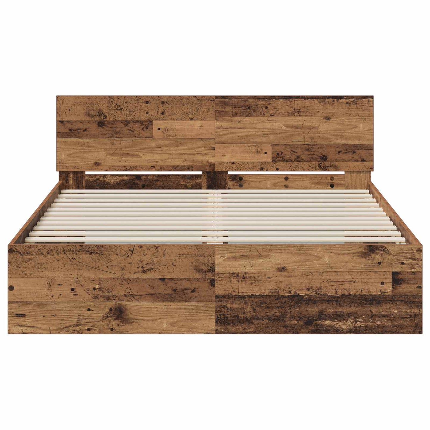 vidaXL Κρεβάτι με Κεφαλάρι Παλαιωμένο ξύλο 160 x 200 cm