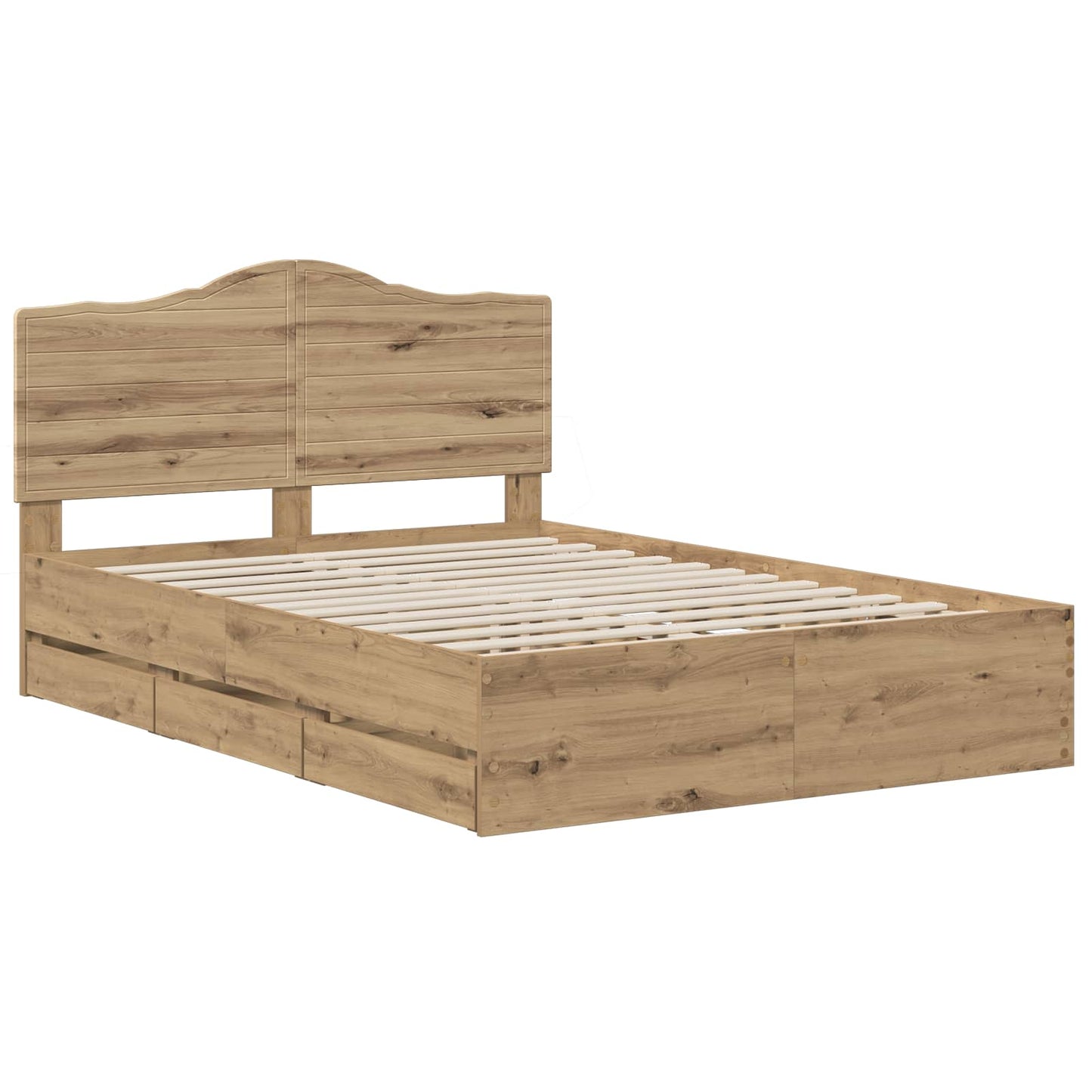 vidaXL Bed Frame with Storage and Headboard Artisan Oak 160 x 200 cm