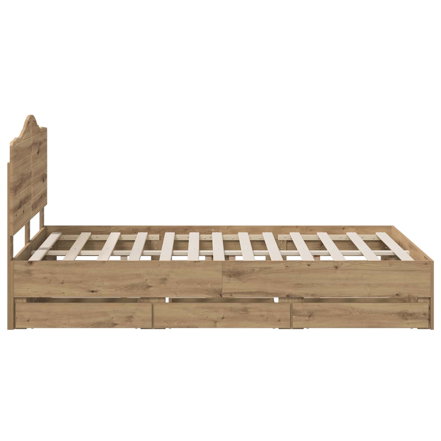 vidaXL Bed Frame with Storage and Headboard Artisan Oak 160 x 200 cm