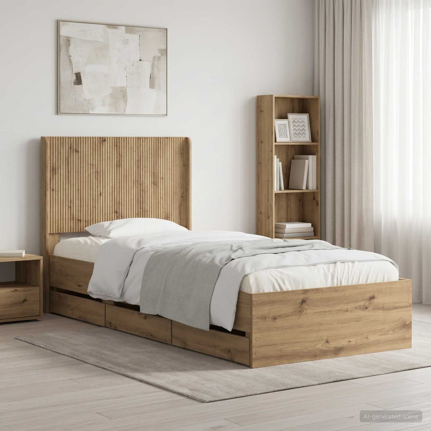 vidaXL Καλάθι με αποθήκη και κεφαλάρι Artisan Δρυς 90 x 200 cm