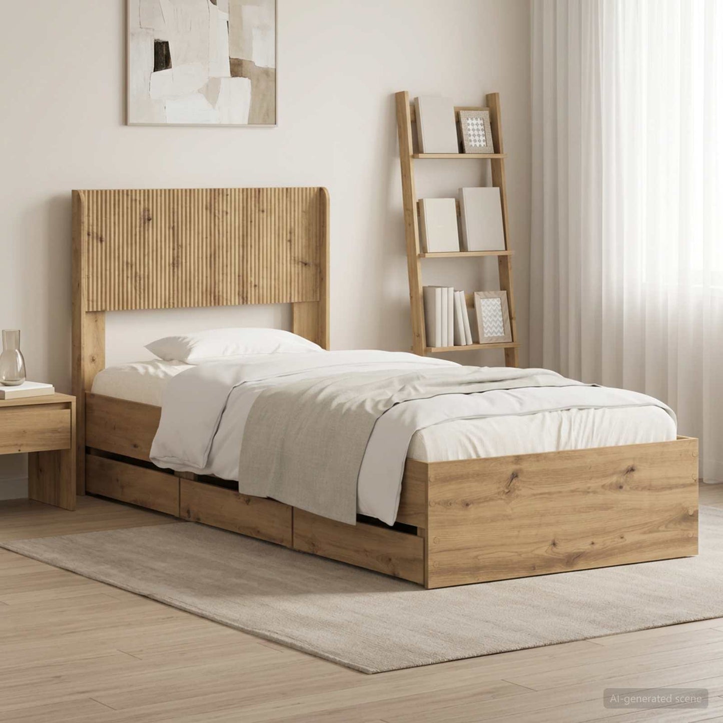 vidaXL Καλάθι με αποθήκη και κεφαλάρι Artisan Oak 90 x 200 cm