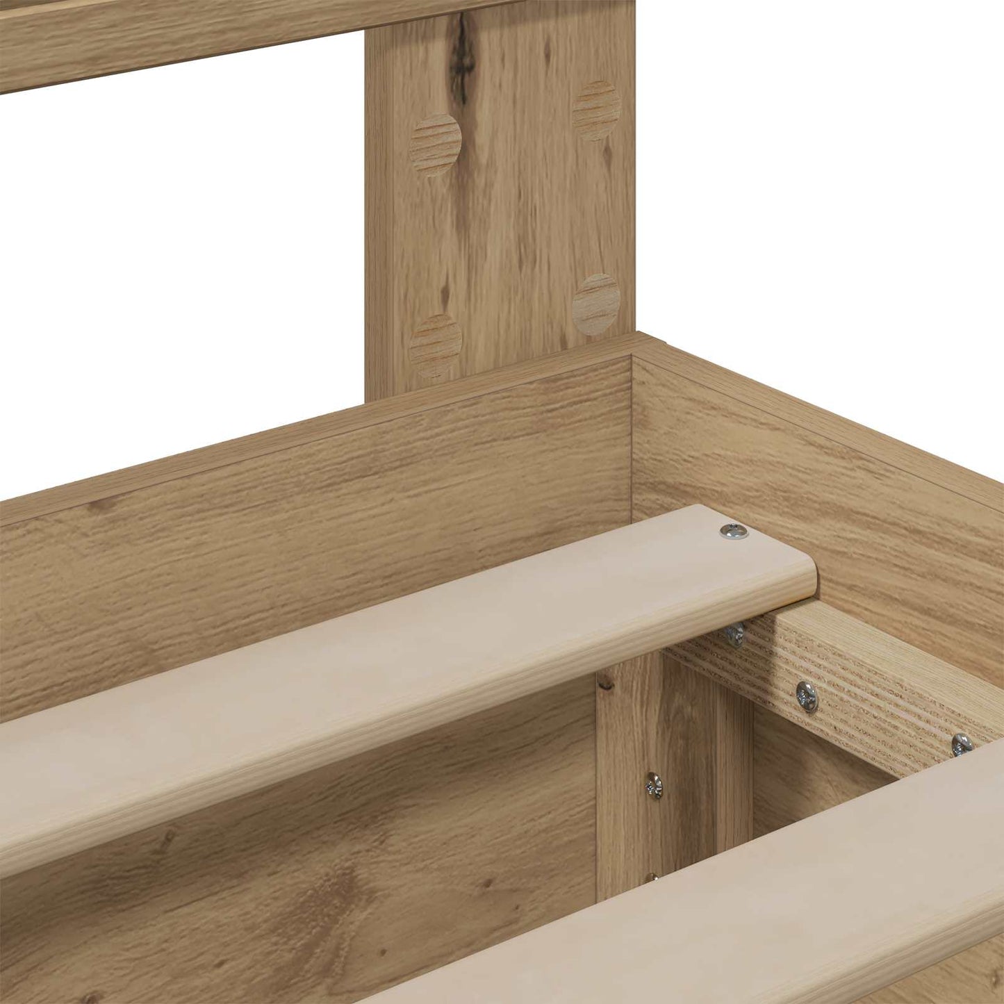 vidaXL Bed Frame with Storage and Headboard Artisan Oak 140 x 190 cm