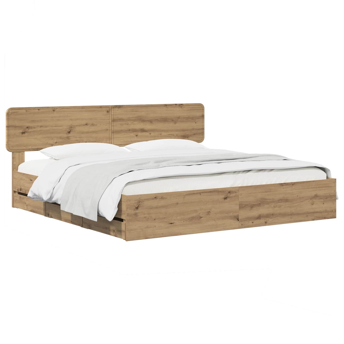 vidaXL Bed Frame with Storage and Headboard Artisan Oak 180 x 200 cm