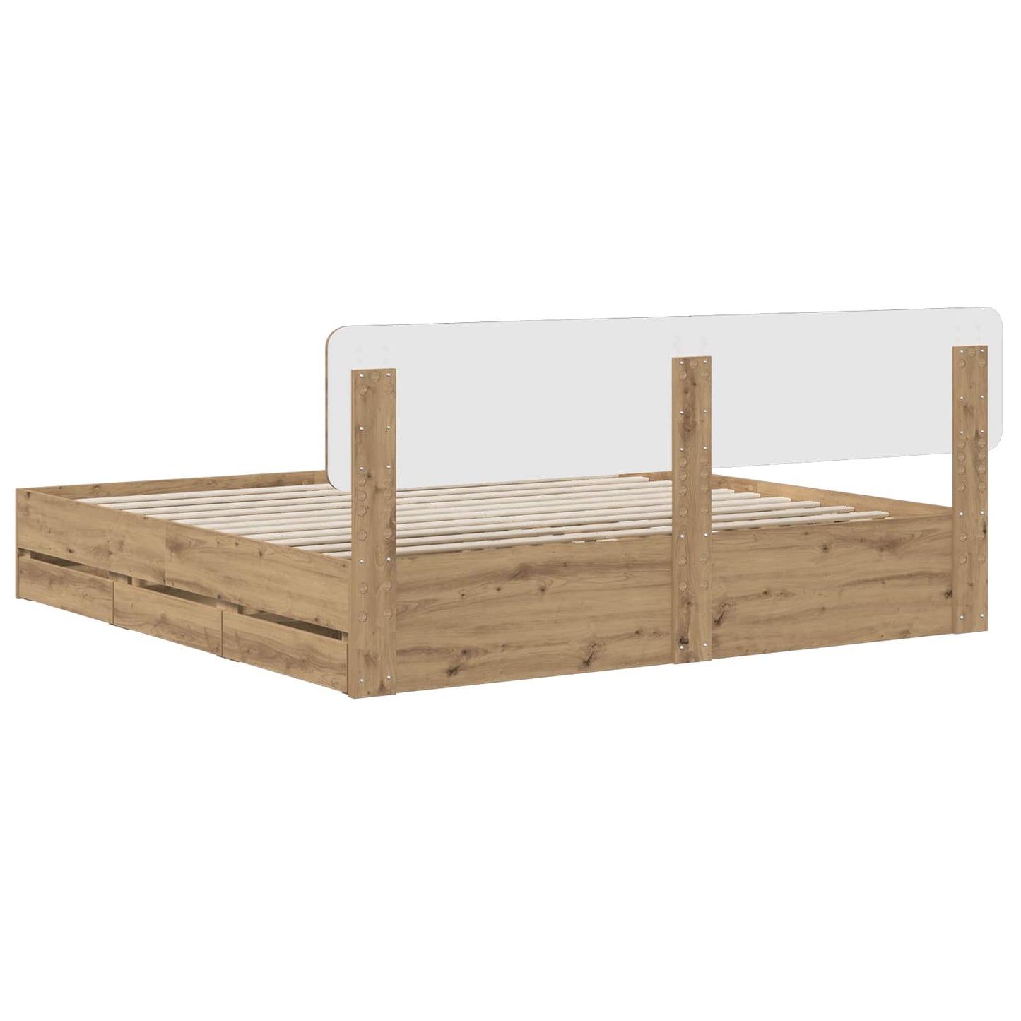 vidaXL Bed Frame with Storage and Headboard Artisan Oak 180 x 200 cm
