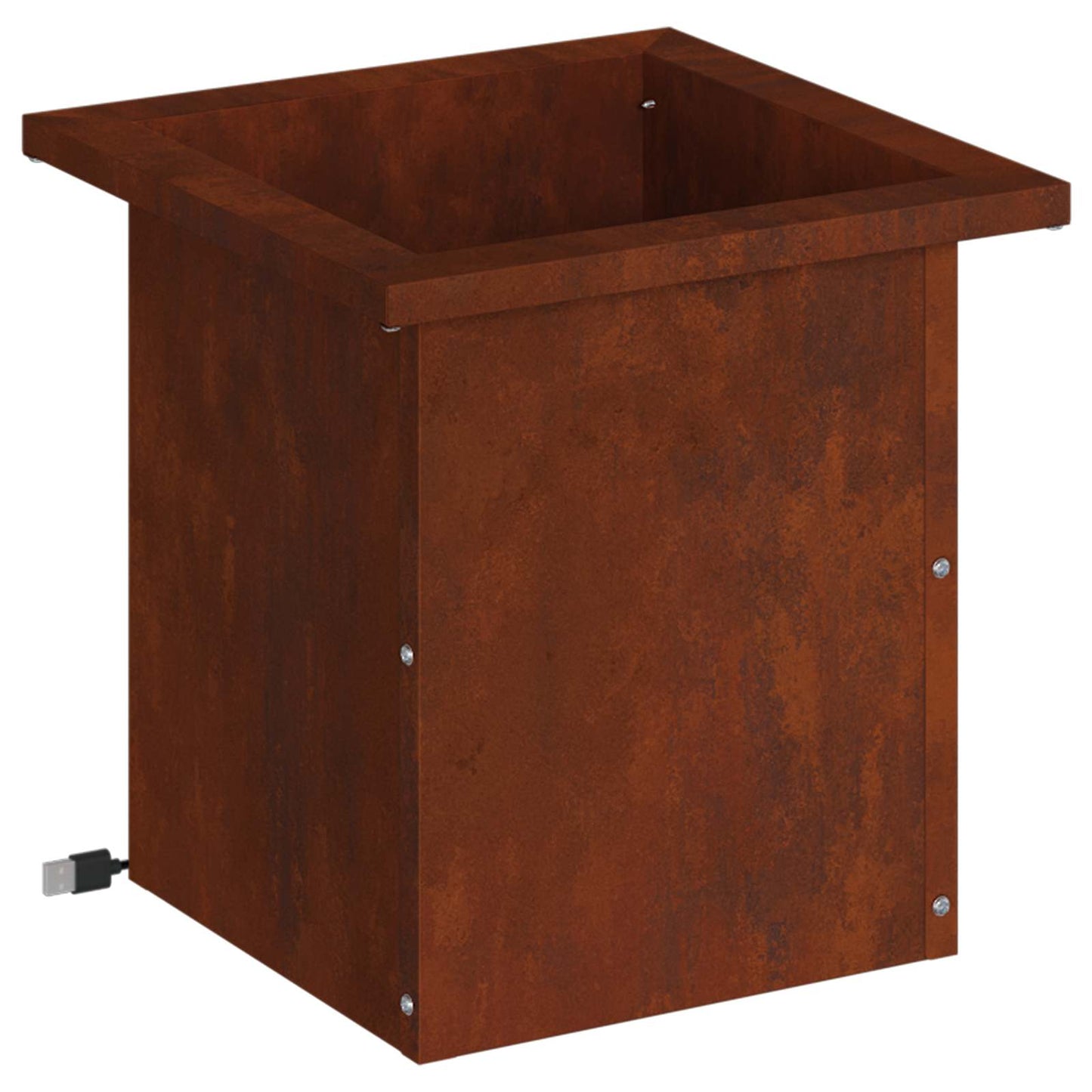 vidaXL Ζαρντινιέρα κήπου με LED Σκ rusty 30 x 30 x 30 cm