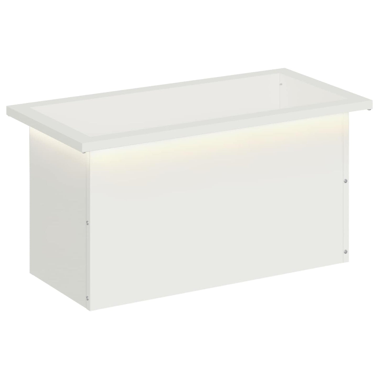 vidaXL Ζαρντινιέρα κήπου με LED Λευκό 30 × 60 × 30 εκ Ατσάλι