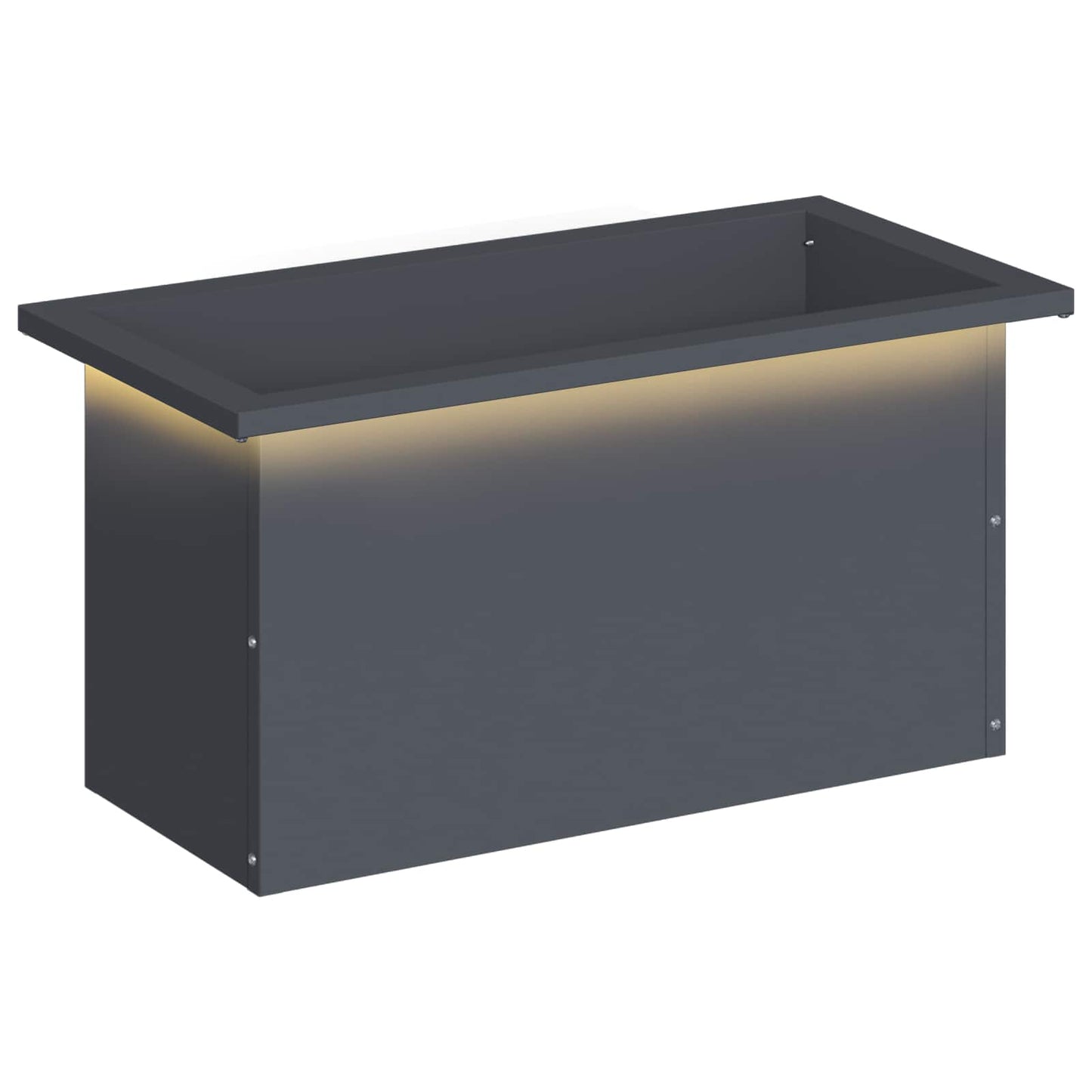 vidaXL Ζαρντινιέρα κήπου με LED Ανθρακί 30 × 60 × 30 εκ Ατσάλι
