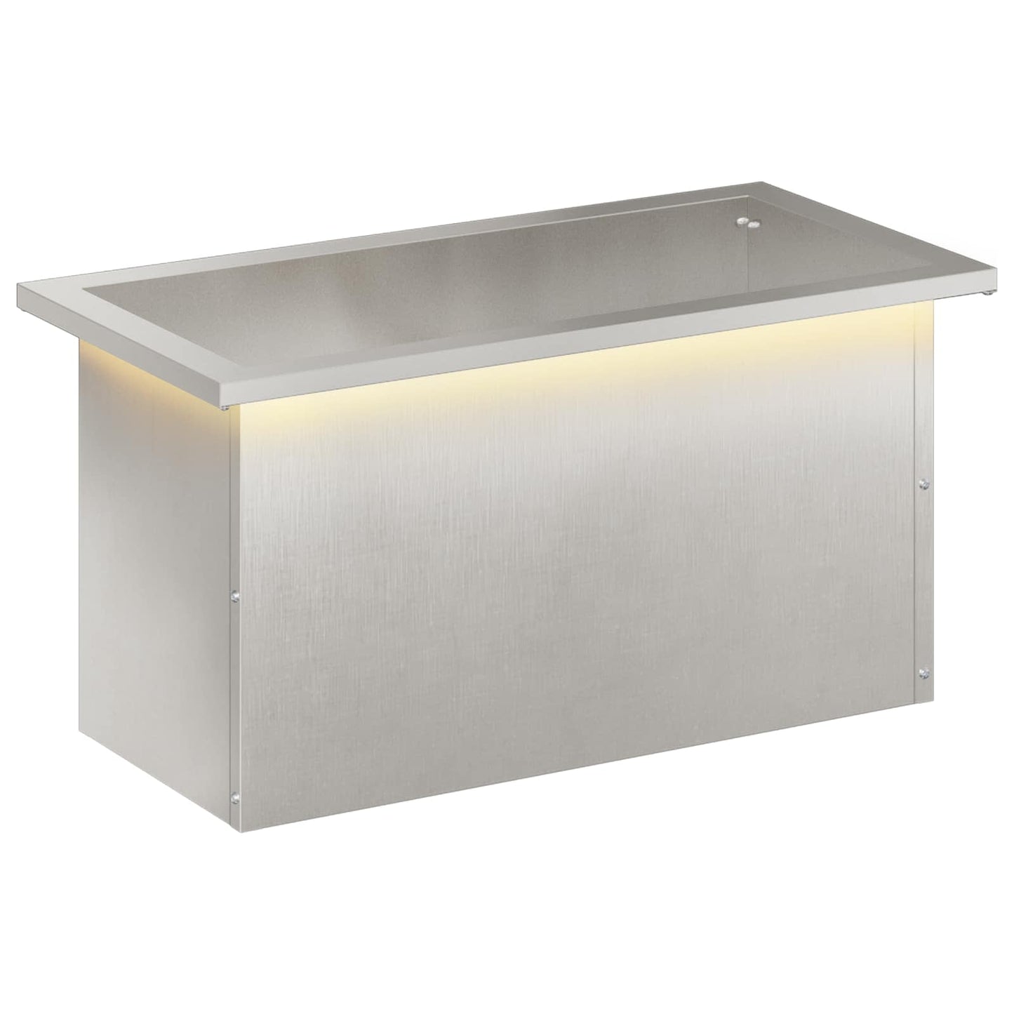 vidaXL Ζαρντινιέρα κήπου με LED Ασημί 30 × 60 × 30 εκ