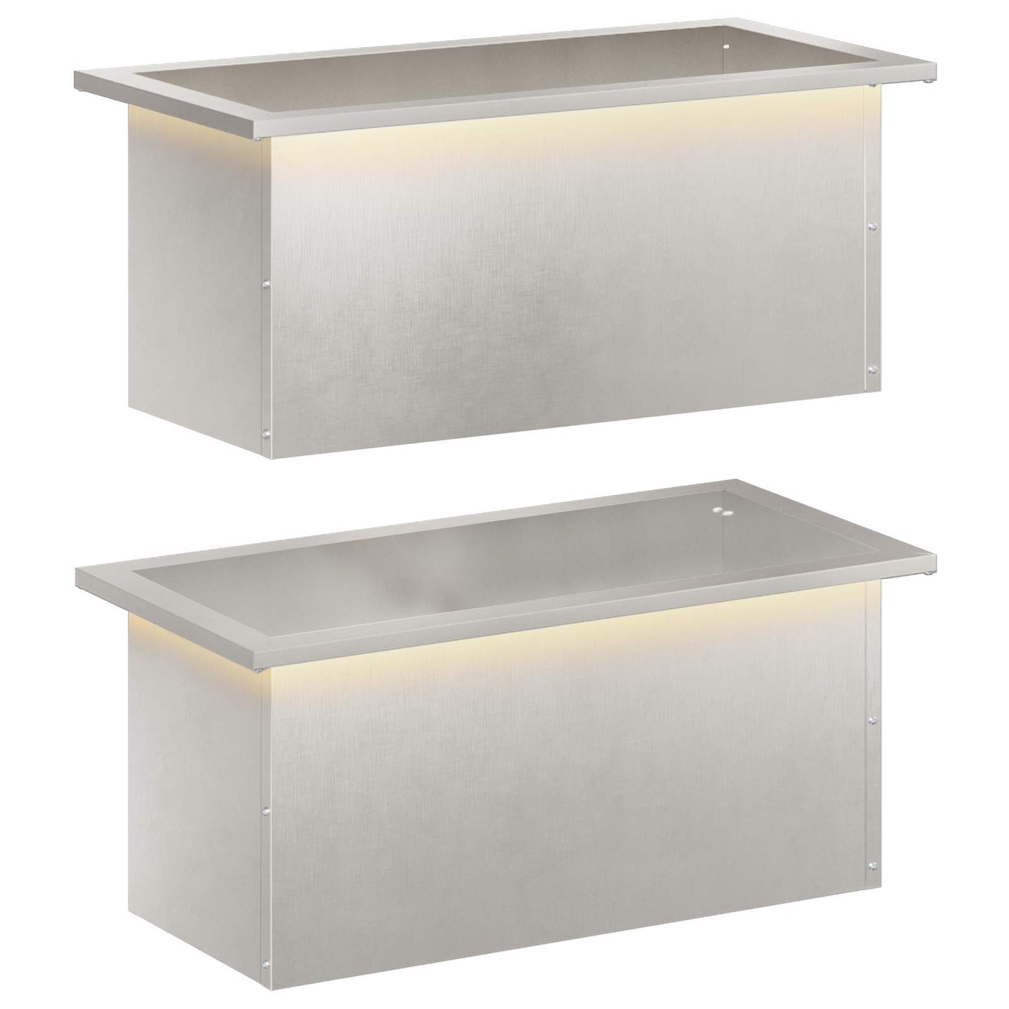 vidaXL Ζαρντινιέρα κήπου με LED 2 τμχ. Ασημί 30 x 60 x 30 εκ.