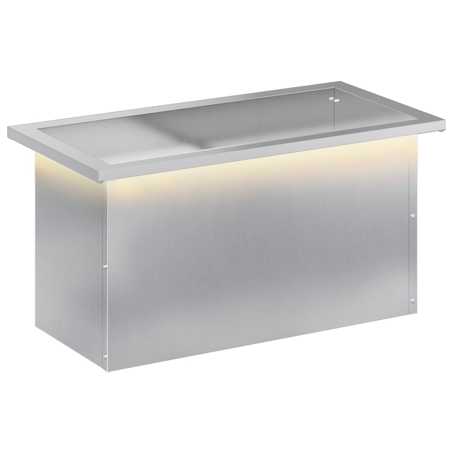 vidaXL Ζαρντινιέρα κήπου με LED Ασημί 30 × 60 × 30 εκ
