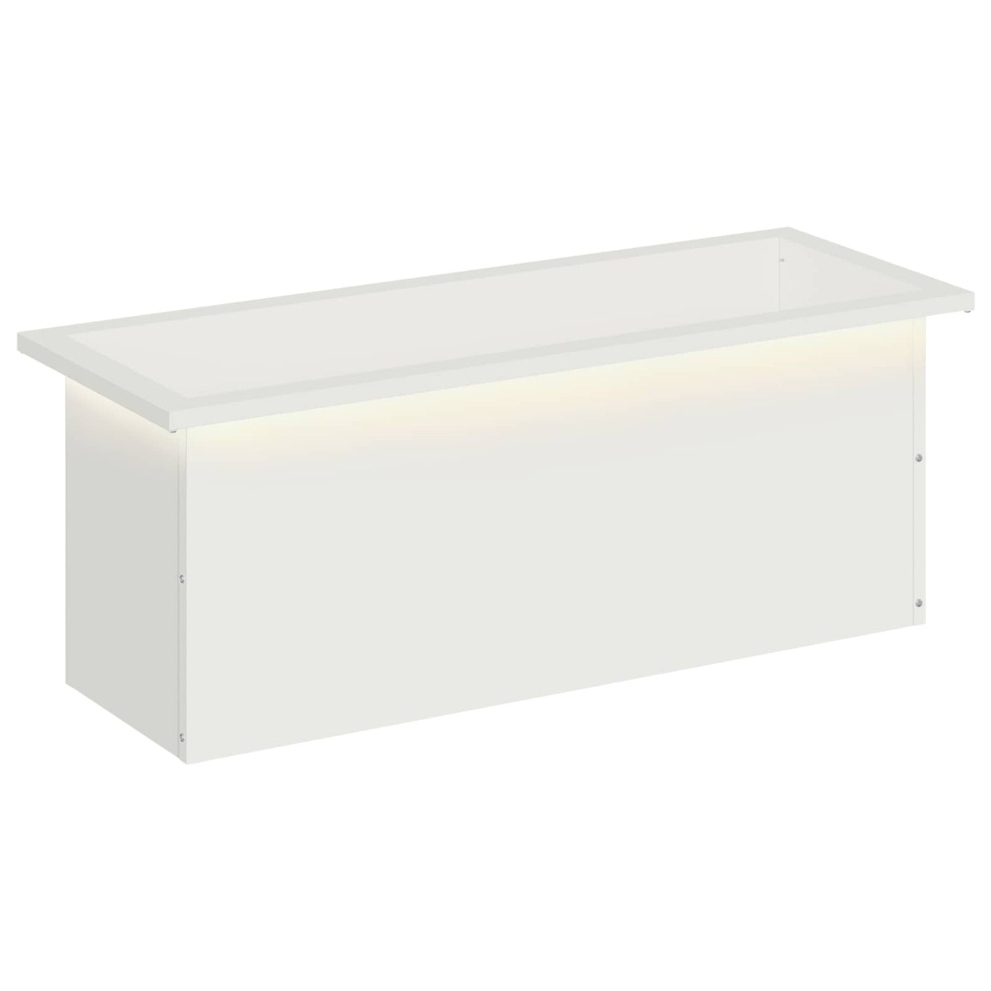 vidaXL Ζαρντινιέρα κήπου με LED Λευκό 30 x 80 x 30 εκ Ατσάλι