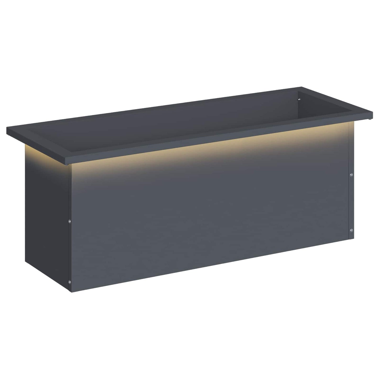 vidaXL Ζαρντινιέρα κήπου με LED Ανθρακί 30 x 80 x 30 εκ Ατσάλι