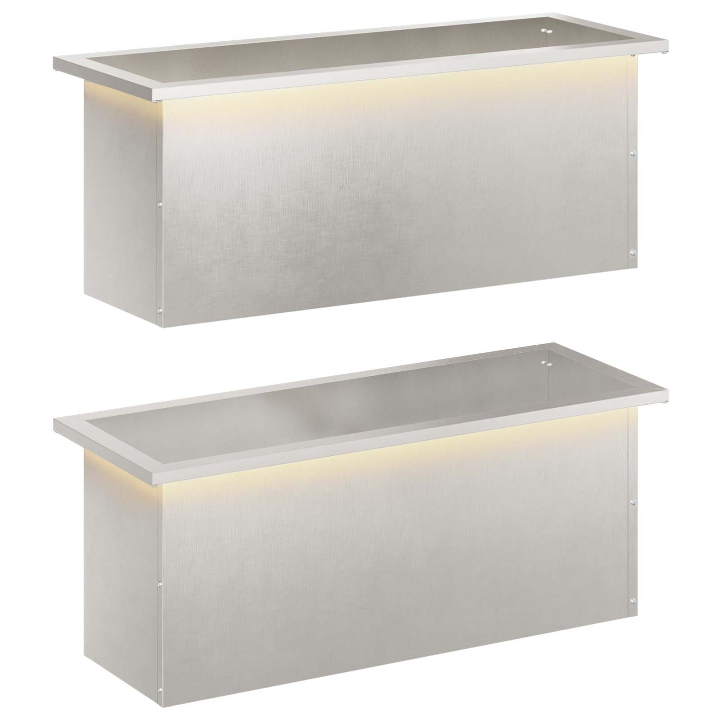 vidaXL Ζαρντινιέρα κήπου με LED 2 τμχ. Ασημί 30 x 80 x 30 εκ.